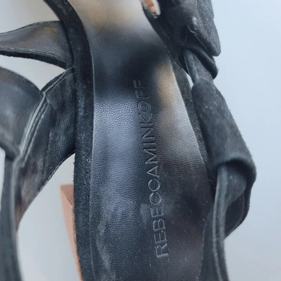 Rebecca Minkoff Women's Black Suede Strap Sandals Block Heel Size 9 M - Picture 7 of 10